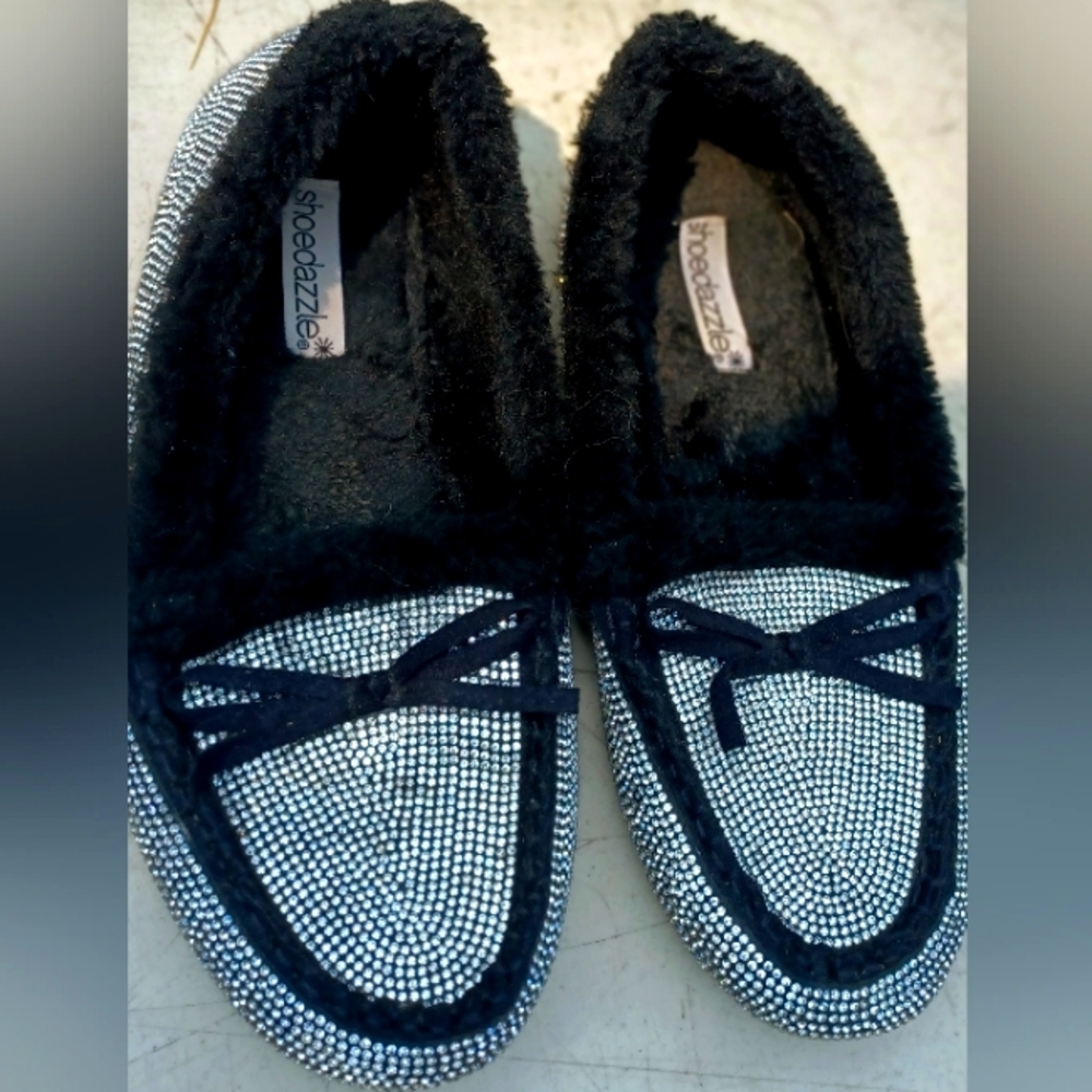 Shoe dazzle rhinestone loafers sz 8
